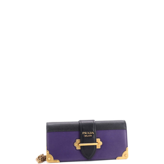 Prada Cahier Chain Clutch City Calf and Saffiano
