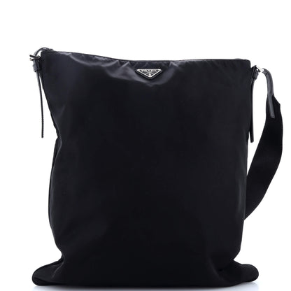 Prada Triangle Logo Plaque Flat Messenger Tessuto Medium