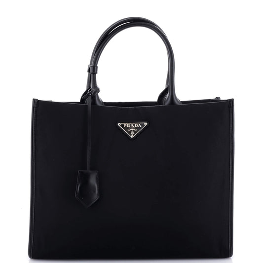 Prada Padded Open Shopper Tote Tessuto and Leather Medium