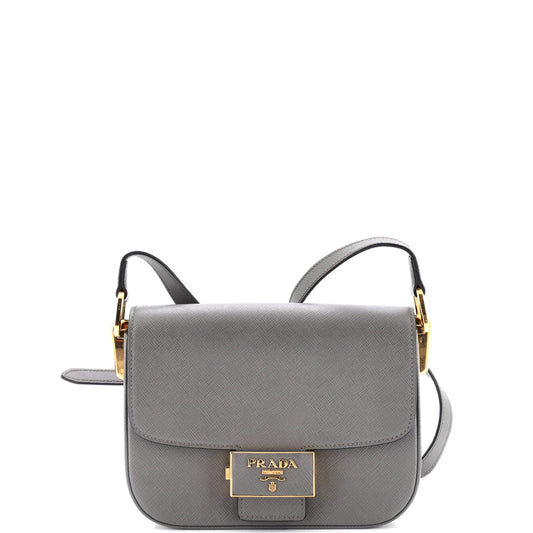 Prada Embleme Flap Bag Saffiano Leather Small