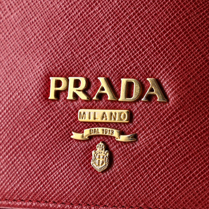 Prada Chain Wallet Crossbody Saffiano Leather