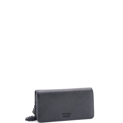Prada Chain Wallet Crossbody Saffiano Leather