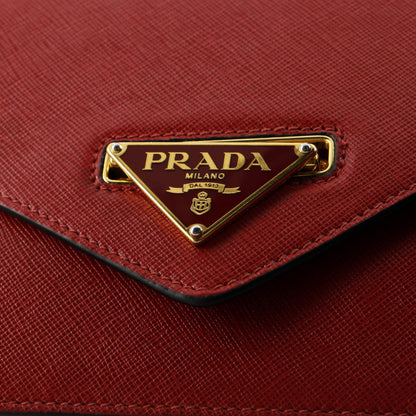 Prada Flip Lock Chain Shoulder Bag Saffiano Leather Small