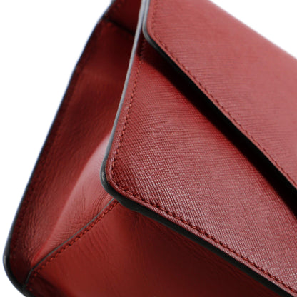 Prada Flip Lock Chain Shoulder Bag Saffiano Leather Small