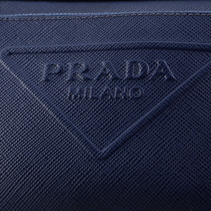 Prada Triangle Logo Messenger Bag Embossed Saffiano Leather Small
