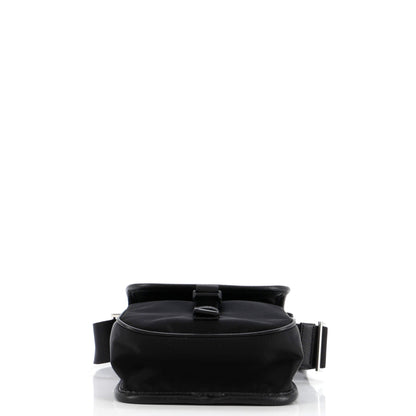 Prada Logo Flap Messenger Tessuto Mini