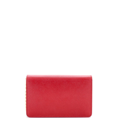 Prada Chain Wallet Crossbody Saffiano Leather