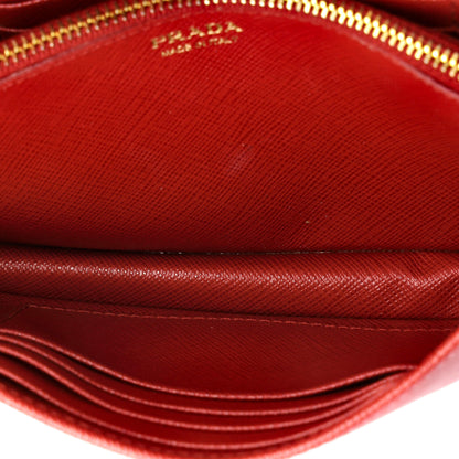 Prada Chain Wallet Crossbody Saffiano Leather