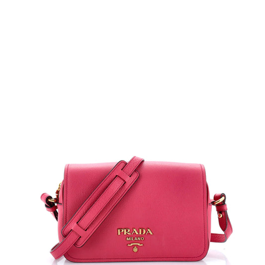 Prada Flap Zip Crossbody Bag Vitello Phenix Small