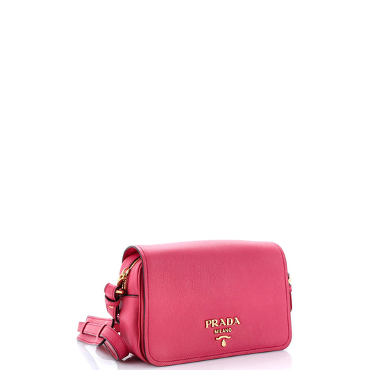 Prada Flap Zip Crossbody Bag Vitello Phenix Small