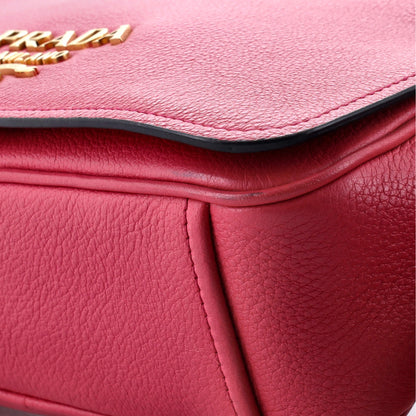 Prada Flap Zip Crossbody Bag Vitello Phenix Small