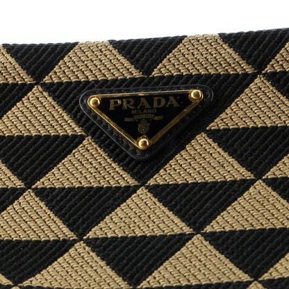 Prada Double Symbole Triangle Bag Leather and Jacquard Mini