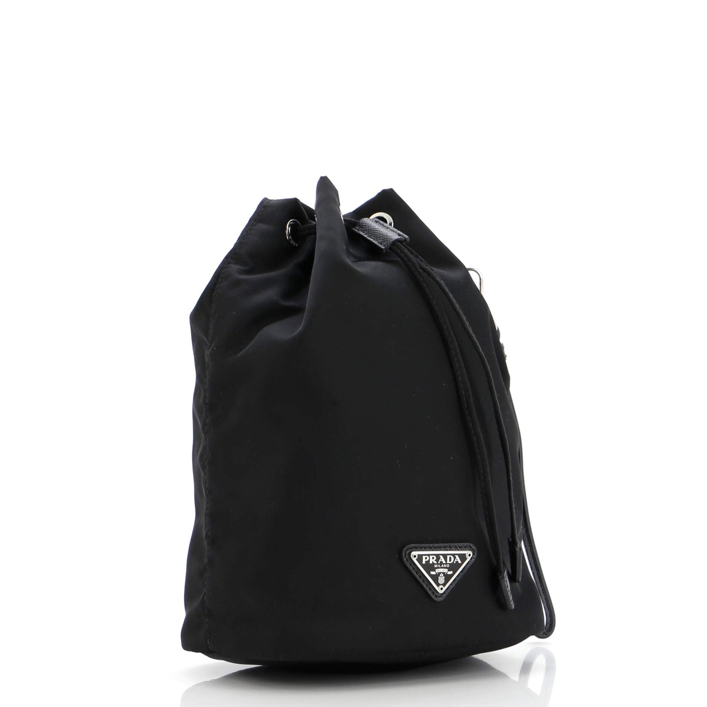 Prada Drawstring Wristlet Bucket Bag Tessuto Small