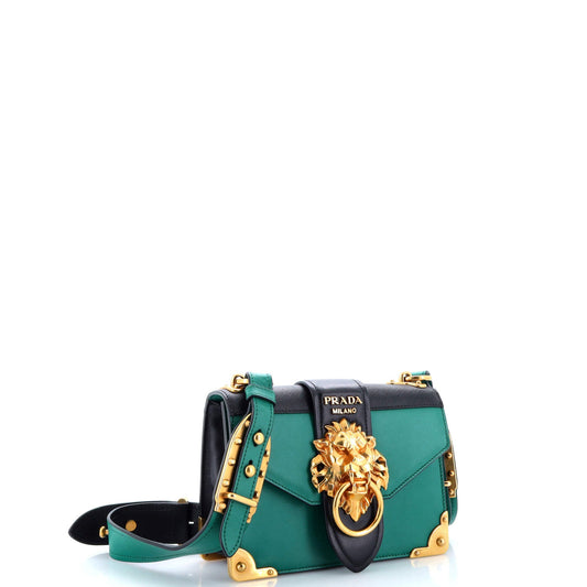 Prada Animalier Cahier Crossbody Bag City Calf and Saffiano Small
