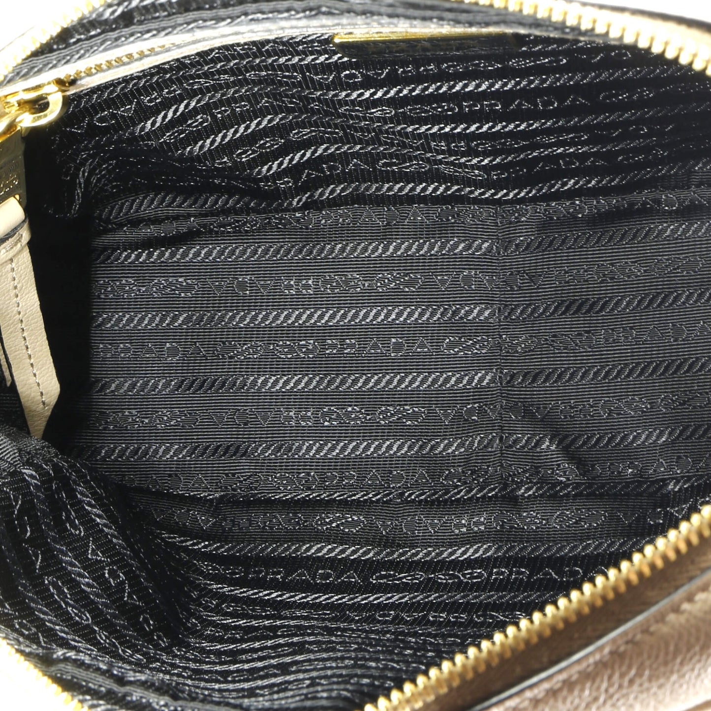 Prada Logo Camera Bag Embossed Leather Small