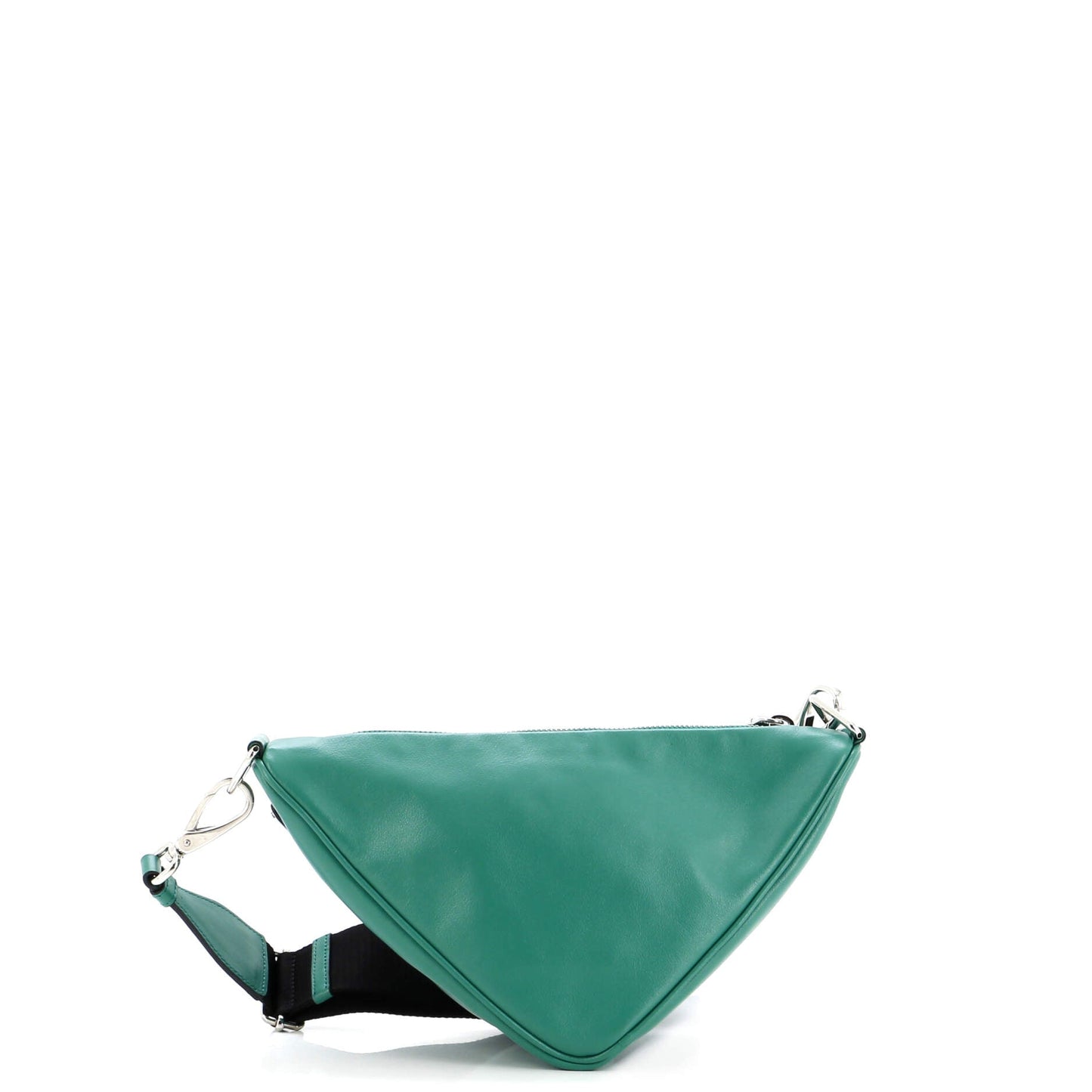 Prada Triangle Logo Zip Crossbody Bag Leather Small