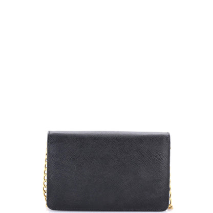 Prada Chain Wallet Crossbody Saffiano Leather