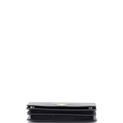 Prada Chain Wallet Crossbody Saffiano Leather