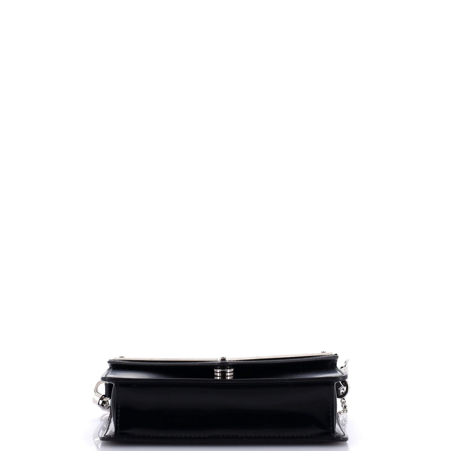 Prada Maxi Triangle Logo Chain Flap Bag Brushed Leather Small