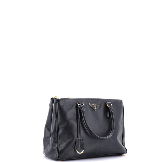 Prada Double Zip Lux Tote Saffiano Leather Medium
