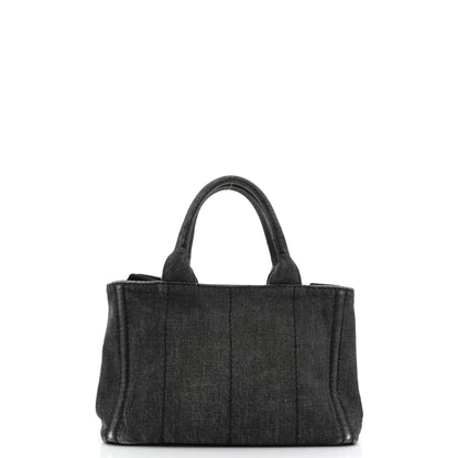 Prada Canapa Convertible Tote Denim Mini