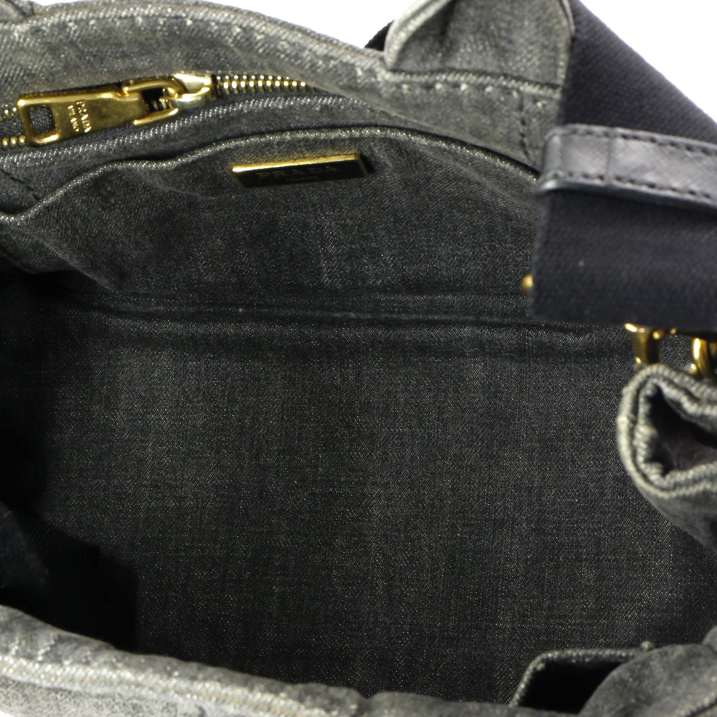 Prada Canapa Convertible Tote Denim Mini