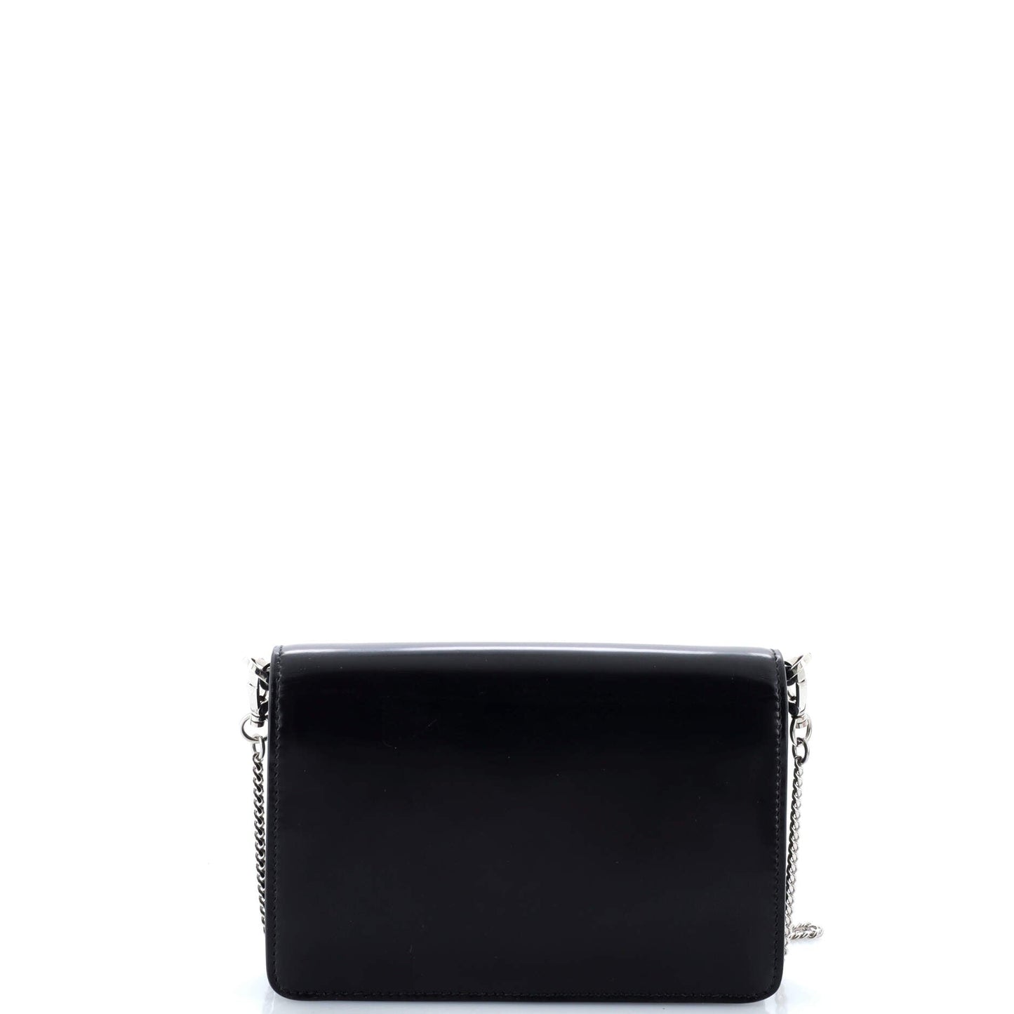 Prada Maxi Triangle Logo Chain Flap Bag Brushed Leather Small