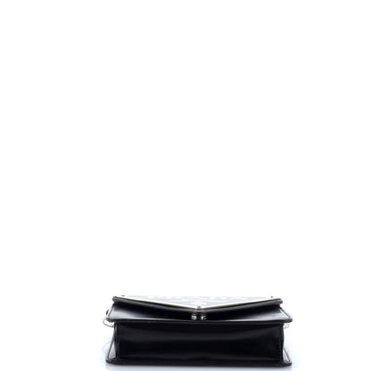Prada Maxi Triangle Logo Chain Flap Bag Brushed Leather Small