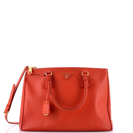 Prada Double Zip Lux Tote Saffiano Leather Medium