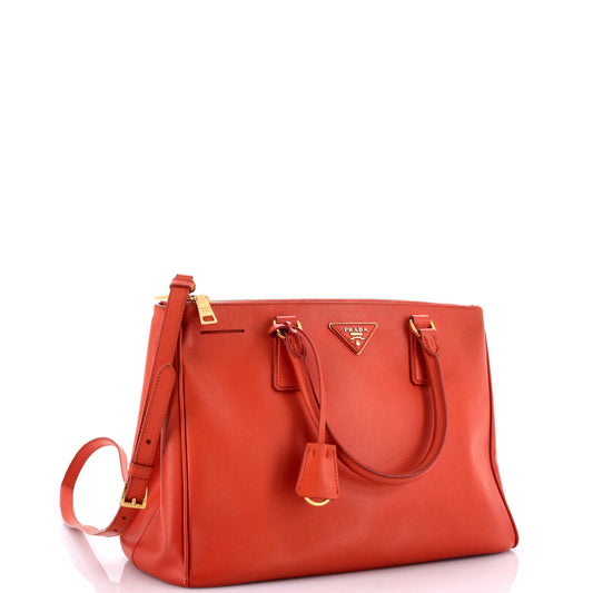 Prada Double Zip Lux Tote Saffiano Leather Medium
