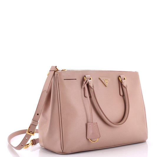 Prada Double Zip Lux Tote Saffiano Leather Medium