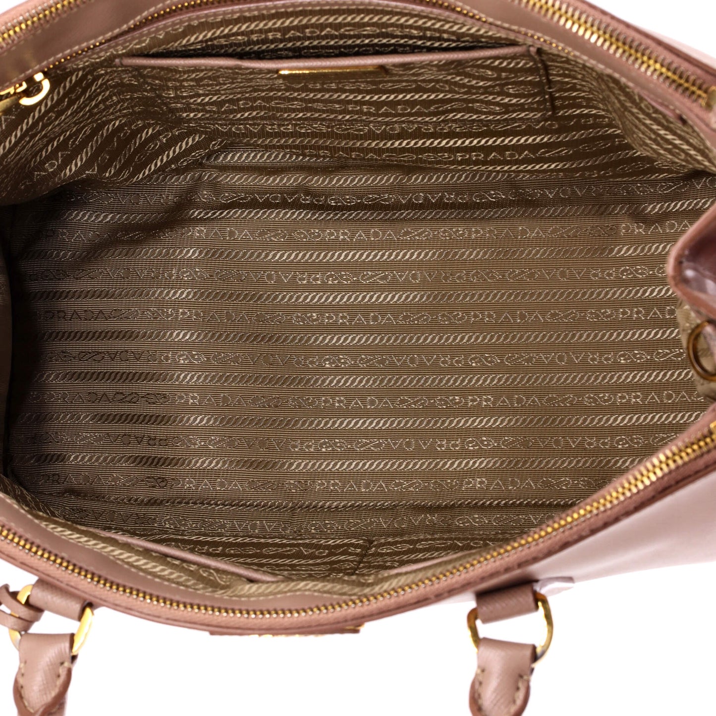 Prada Double Zip Lux Tote Saffiano Leather Medium