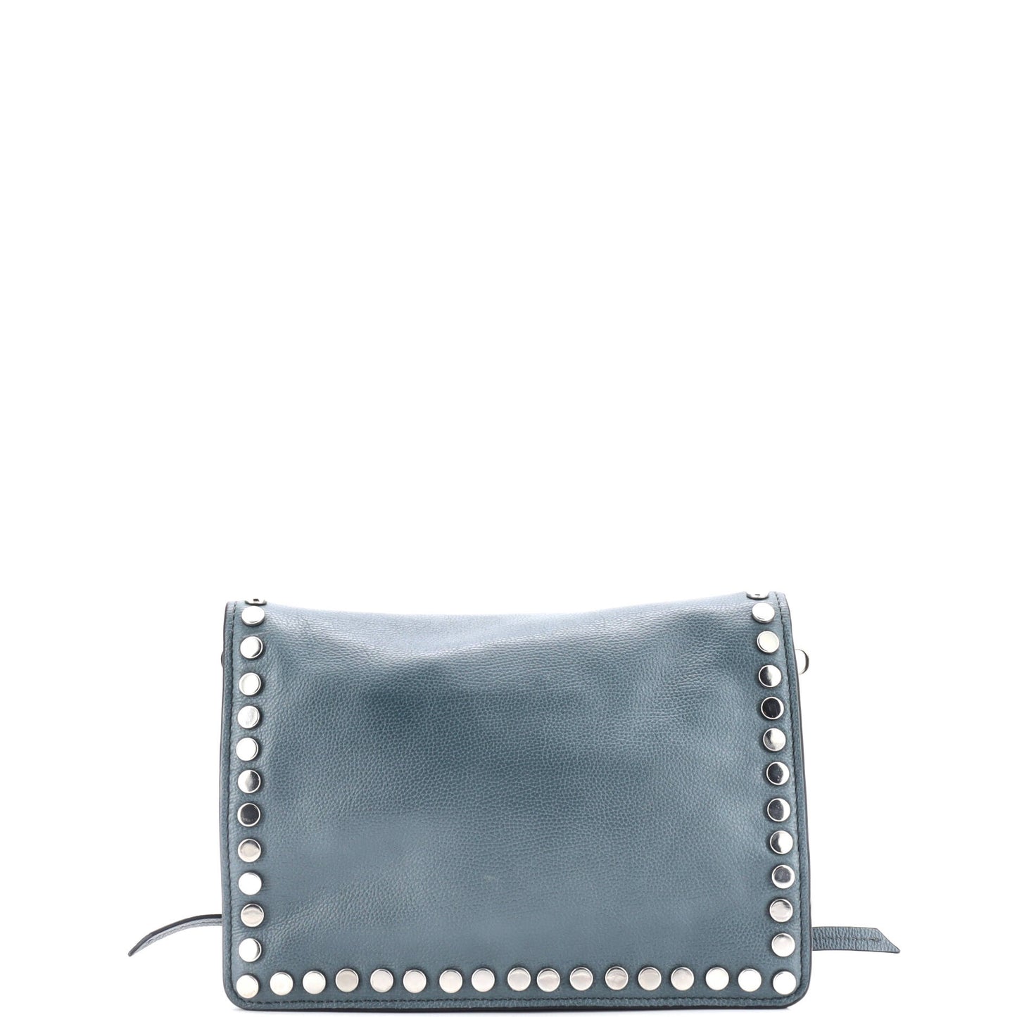 Prada Etiquette Flap Bag Studded Glace Calfskin Small