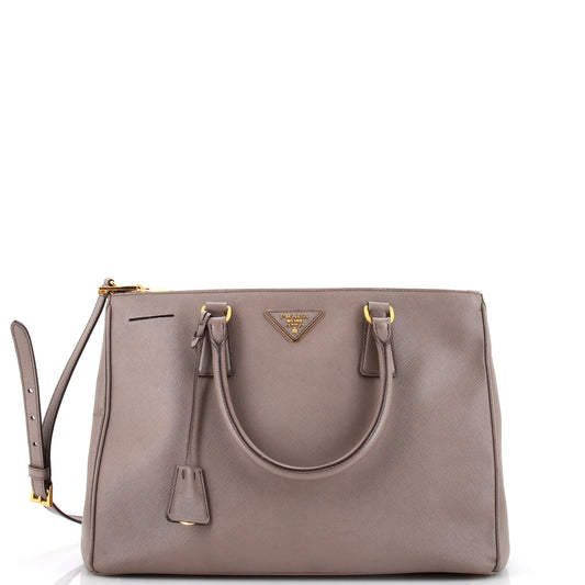 Prada Double Zip Lux Tote Saffiano Leather Large