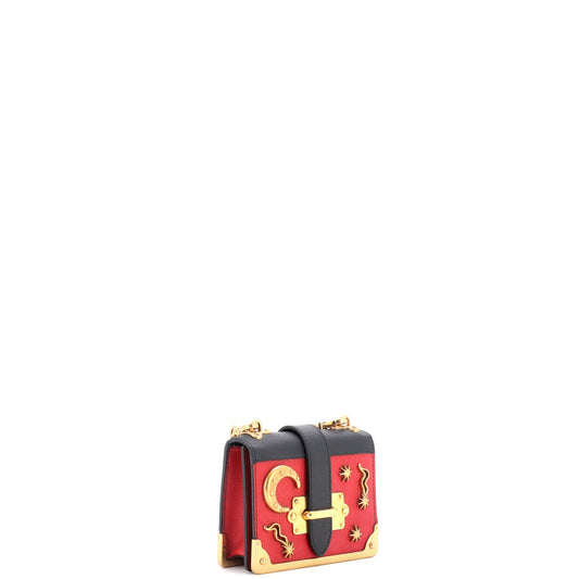 Prada Cahier Crossbody Bag Embellished Leather Micro