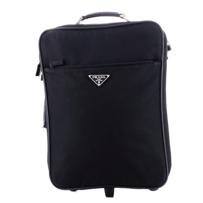 Prada Trolley Rolling Luggage Tessuto and Saffiano Leather Mini