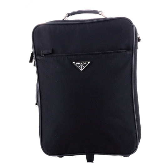 Prada Trolley Rolling Luggage Tessuto and Saffiano Leather Mini