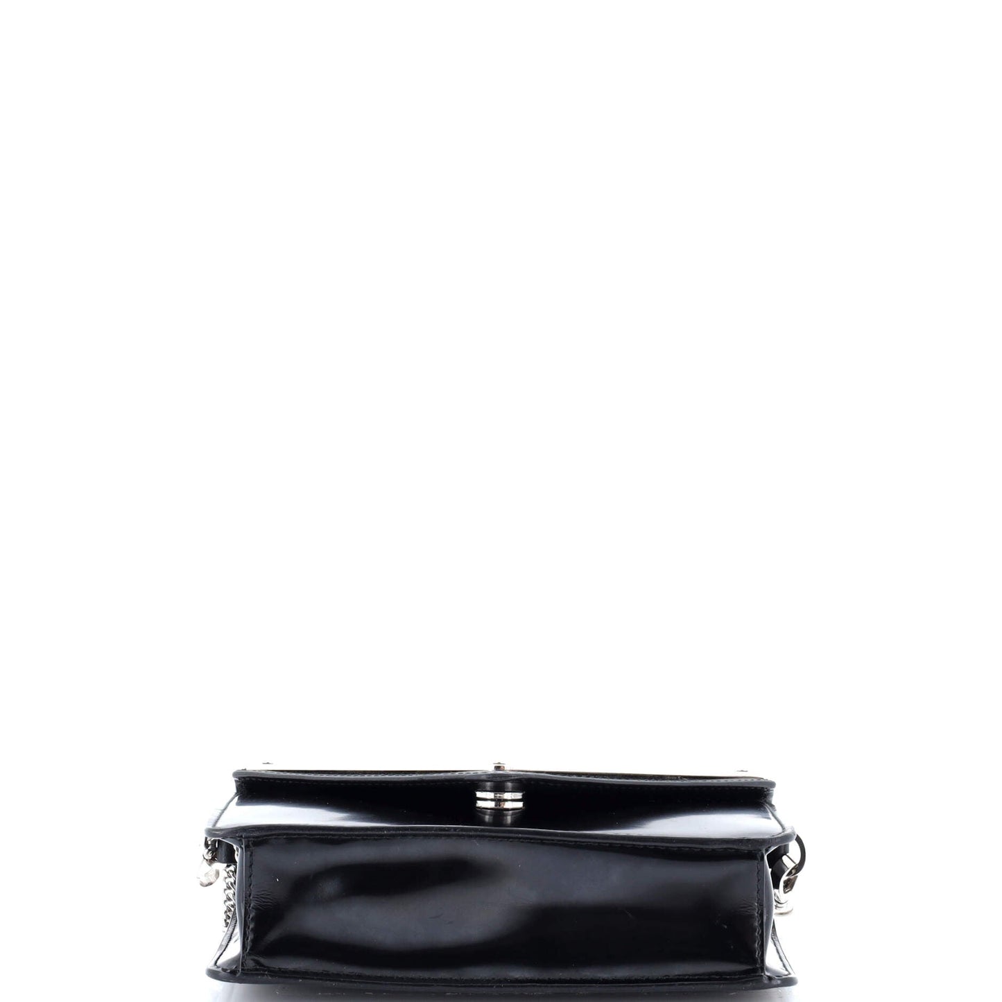 Prada Maxi Triangle Logo Chain Flap Bag Brushed Leather Small