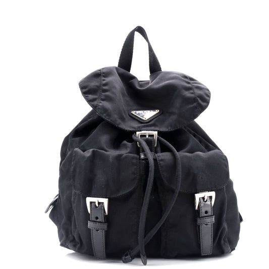 Prada Vela Double Front Pocket Backpack Tessuto with Saffiano Leather Small