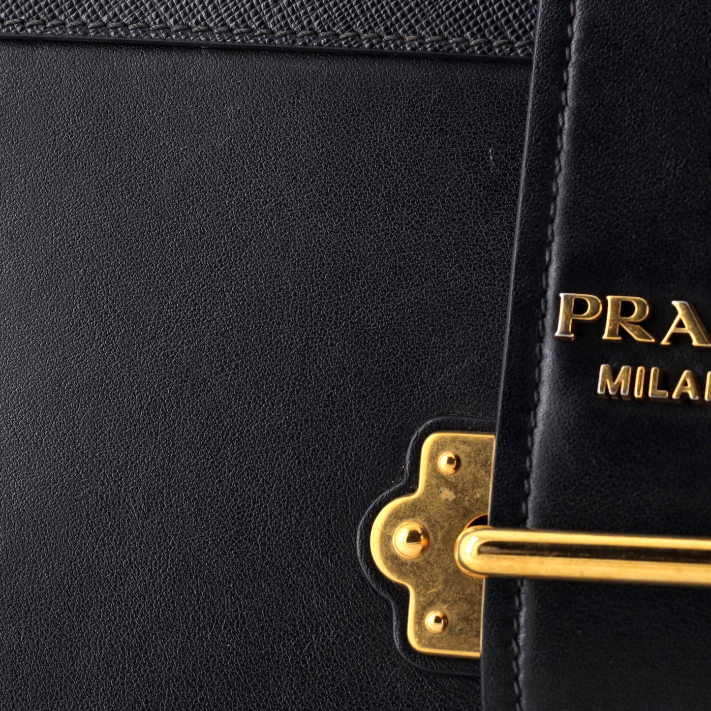 Prada Cahier Crossbody Bag Leather and Saffiano Leather Large