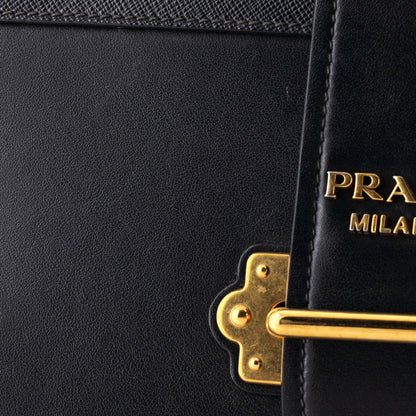 Prada Cahier Crossbody Bag Leather and Saffiano Leather Large