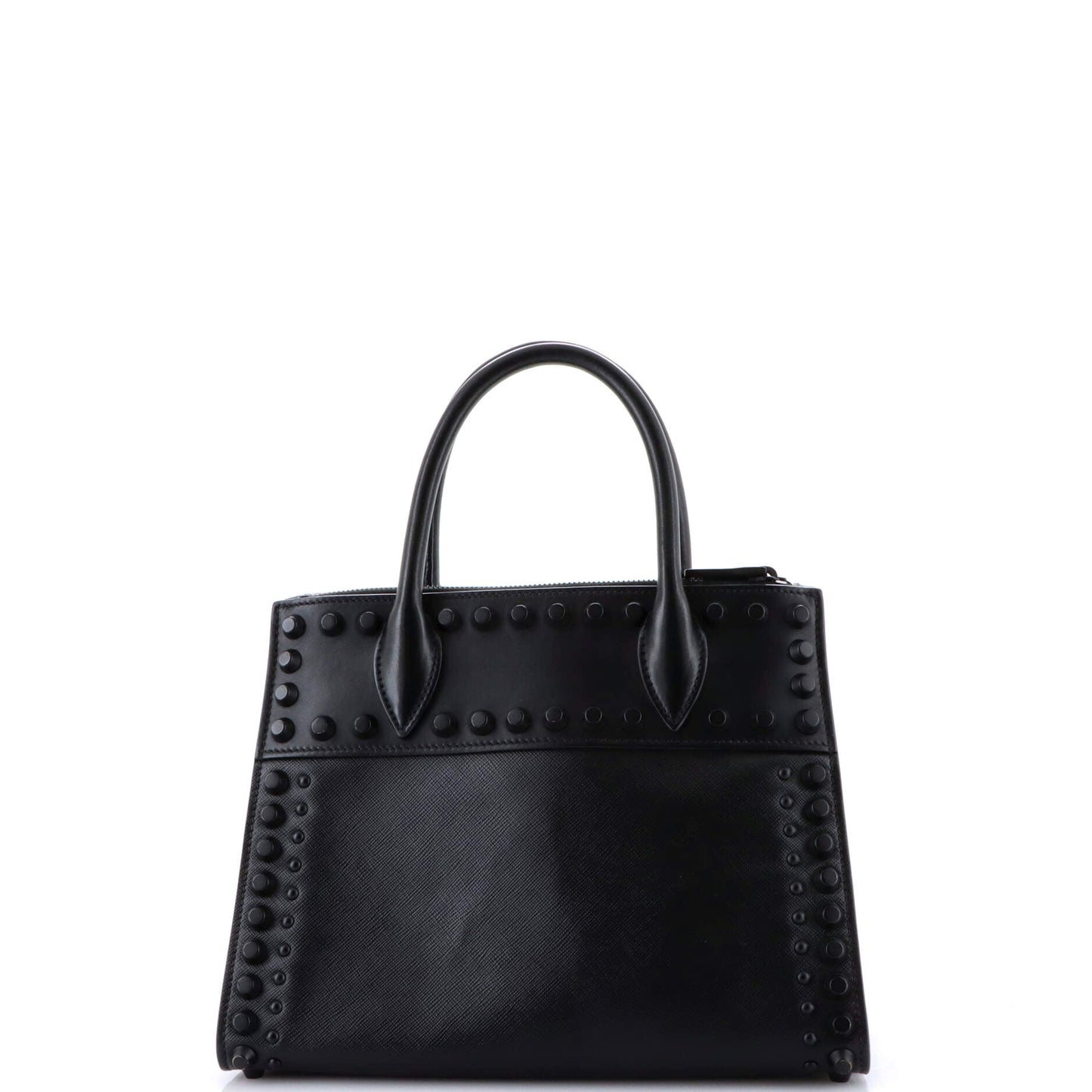 Prada Paradigme Tote Studded Saffiano with City Calf Small