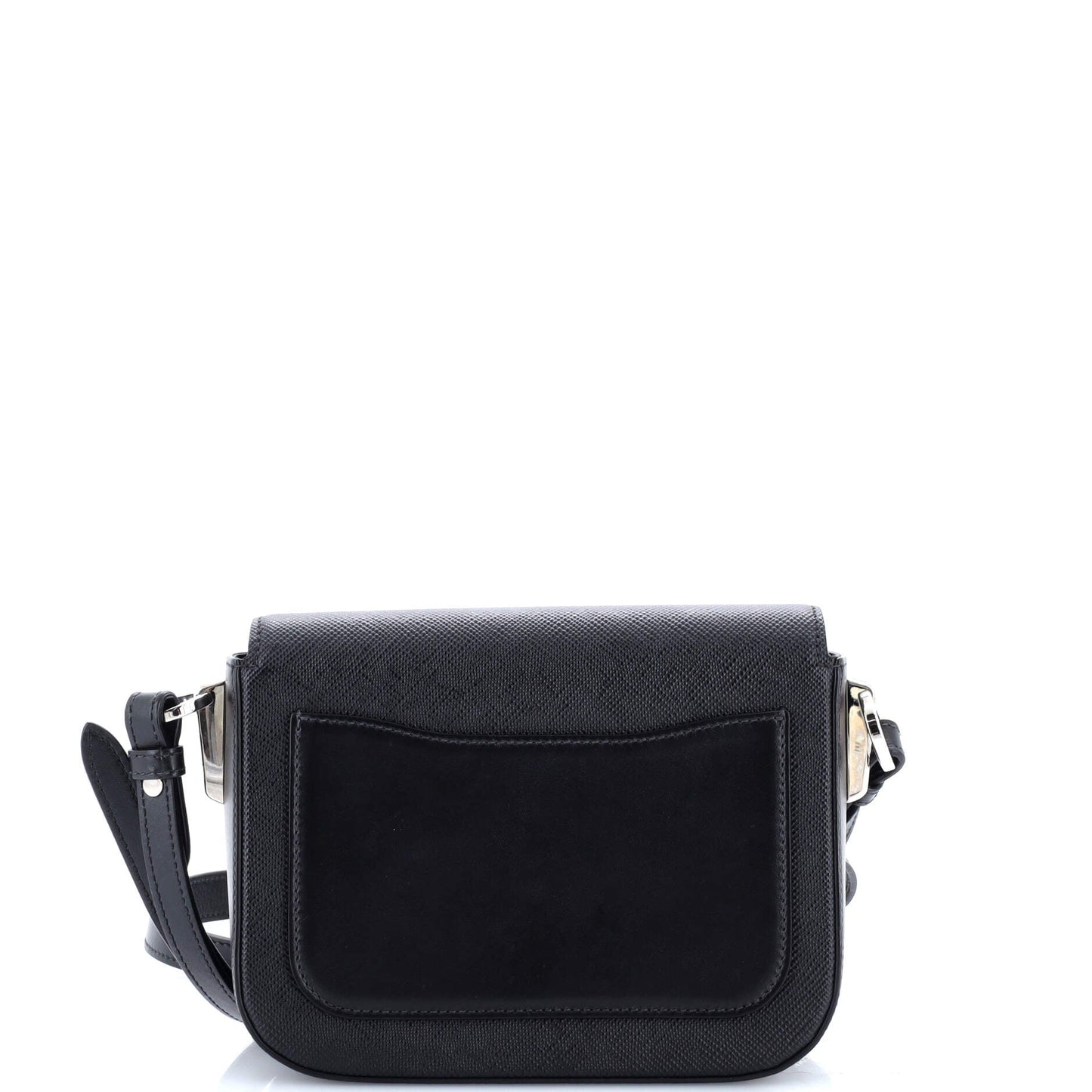 Prada Identity Flap Shoulder Bag Saffiano with City Calf Small