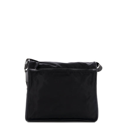 Prada Impunturato Buckle Flap Messenger Bag Quilted Tessuto Small