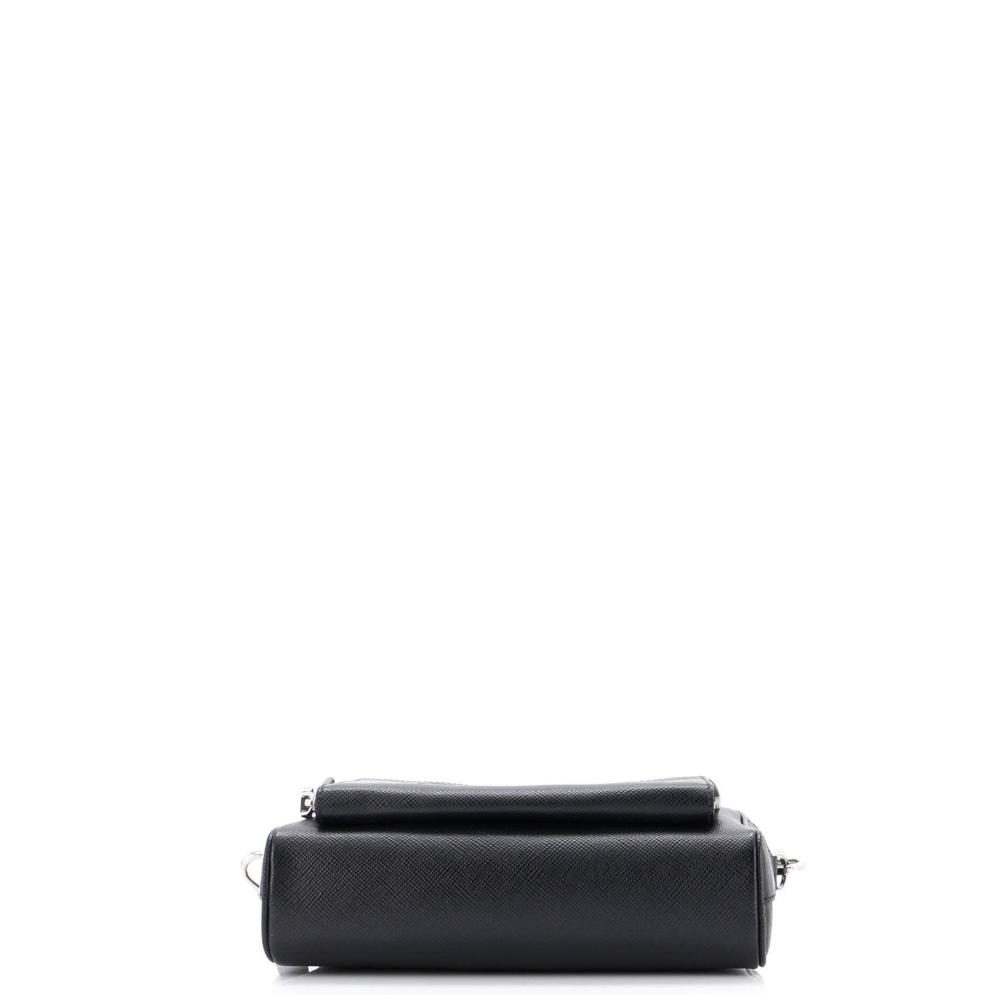 Prada Triangle Logo Messenger Bag Embossed Saffiano Leather Small