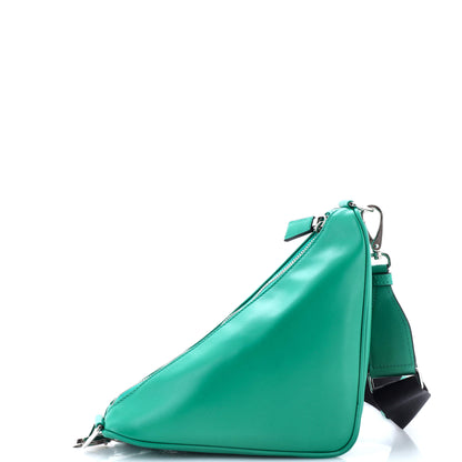 Prada Triangle Logo Zip Crossbody Bag Soft Leather Small