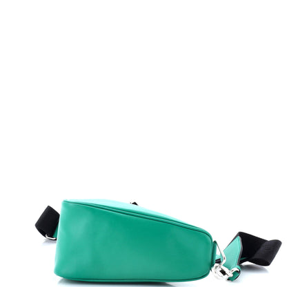 Prada Triangle Logo Zip Crossbody Bag Soft Leather Small