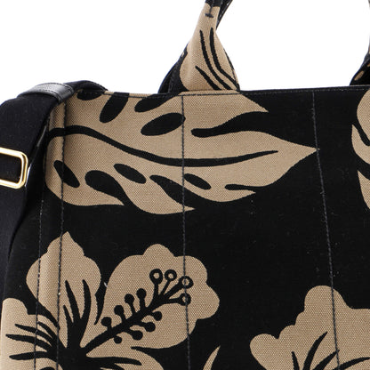 Prada Canapa Tote Printed Canvas Large