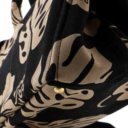 Prada Canapa Tote Printed Canvas Large