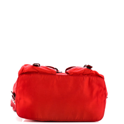 Prada Vela Double Front Pocket Backpack Tessuto with Saffiano Leather Medium